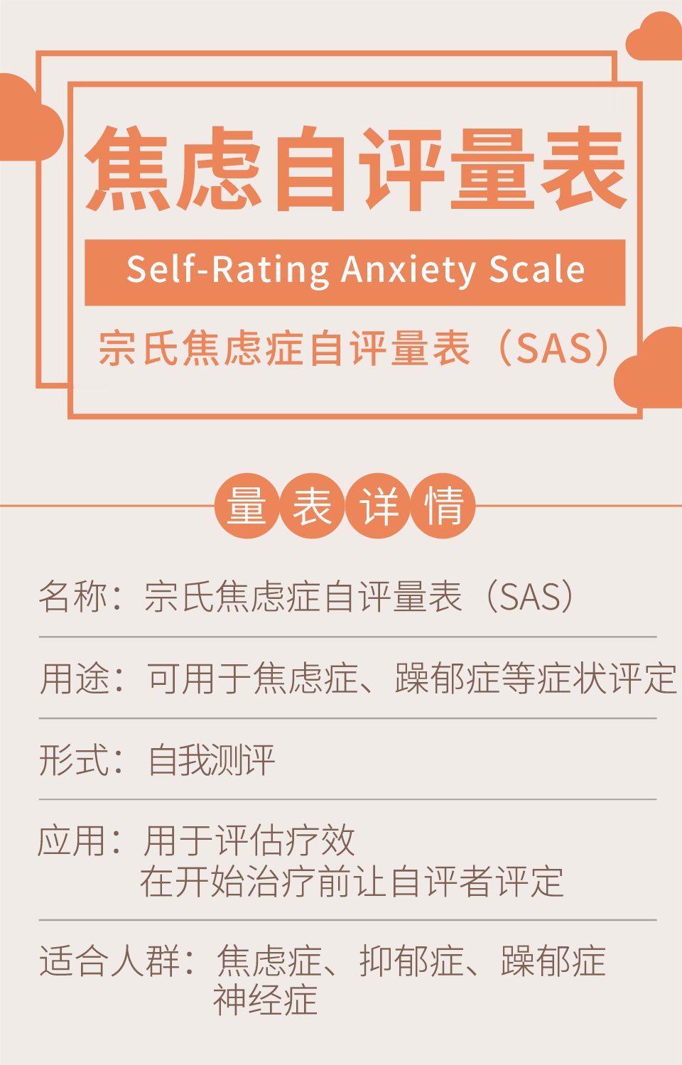 焦虑自评量表SAS-医院同款心理检查